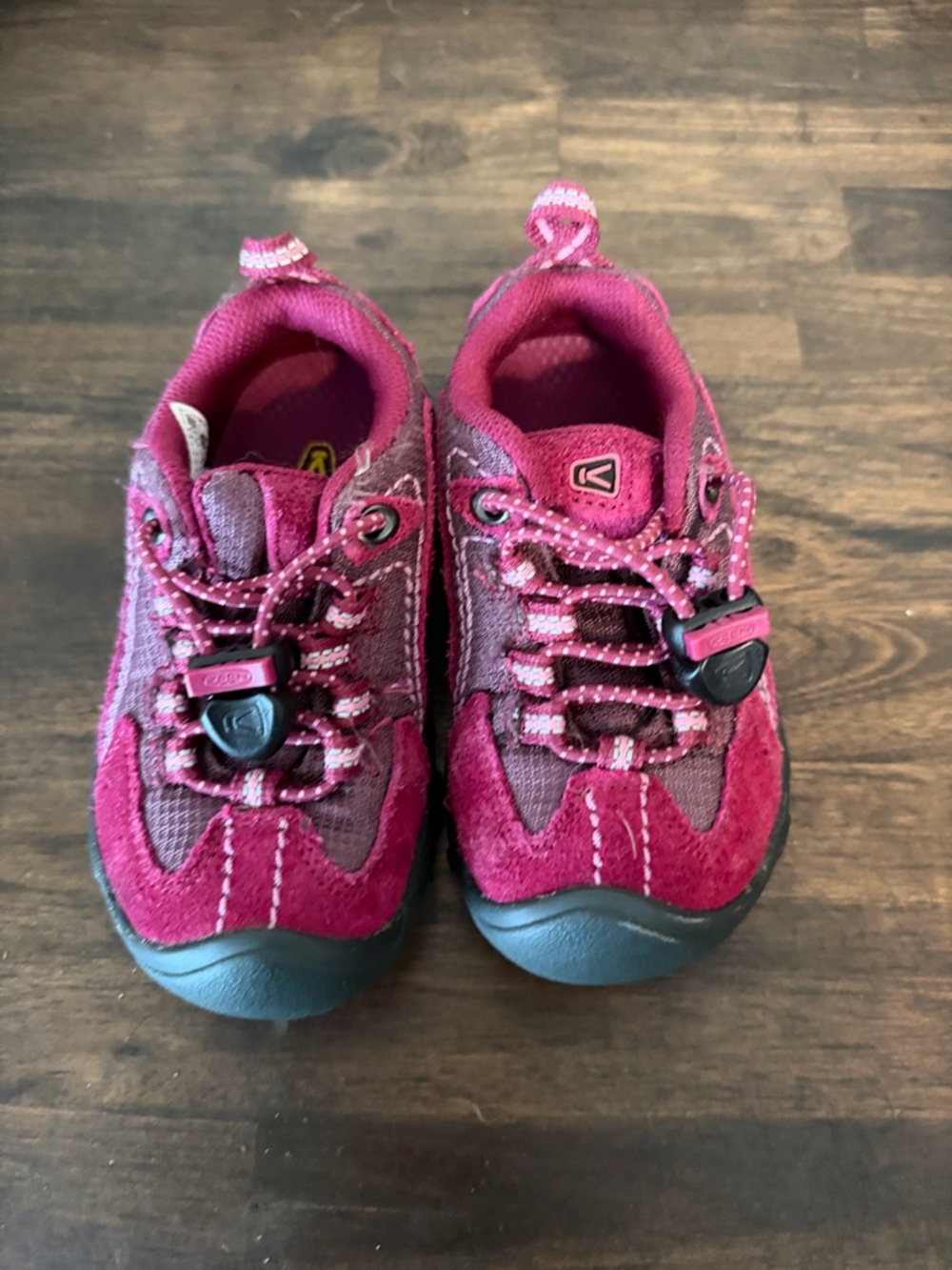 Keen Kids Maroon and Pink Lace-Lock Sneakers